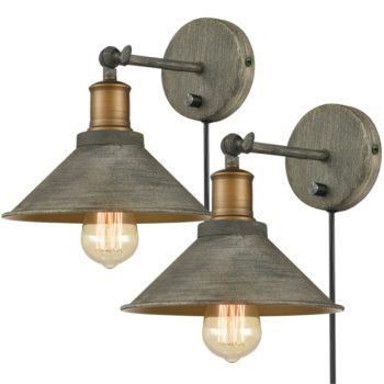 Industrial Swing Arm Hardwired and Plug-in Wall Lights