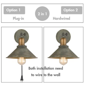Industrial Swing Arm Hardwired and Plug-in Wall Lights