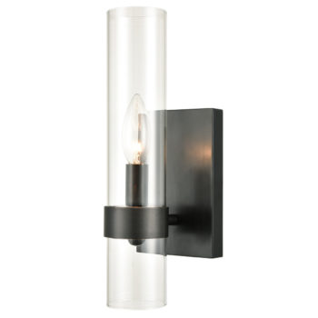 modern glass cylinder black wall sconce for bathroom hallway