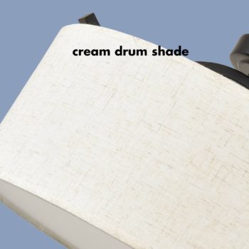 Black Semi Flush Mount Ceiling Light with Fabric Drum Shade