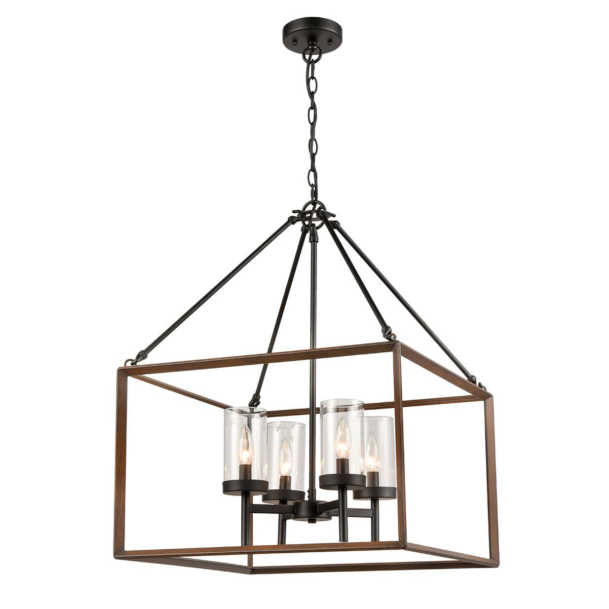 Wood Grain Box Pendant Chandelier