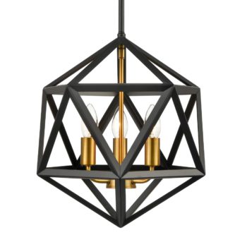 Industrial Gold and Black Pendant Lights 3 Light Hanging Lamp 1