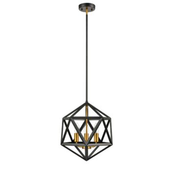 Industrial Gold and Black Pendant Lights 3 Light Hanging Lamp 2