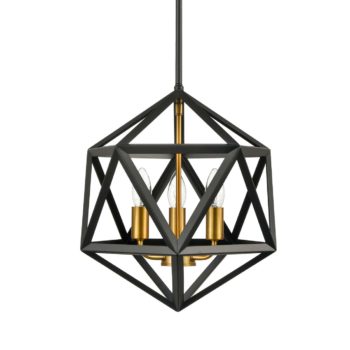 Industrial Gold and Black Pendant Lights 3 Light Hanging Lamp 3