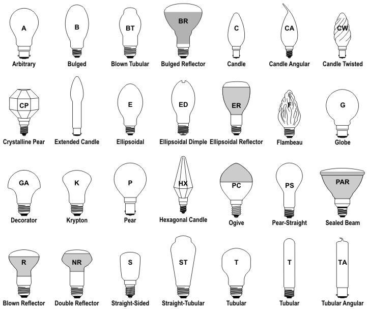 Light bulb shapes 1 1