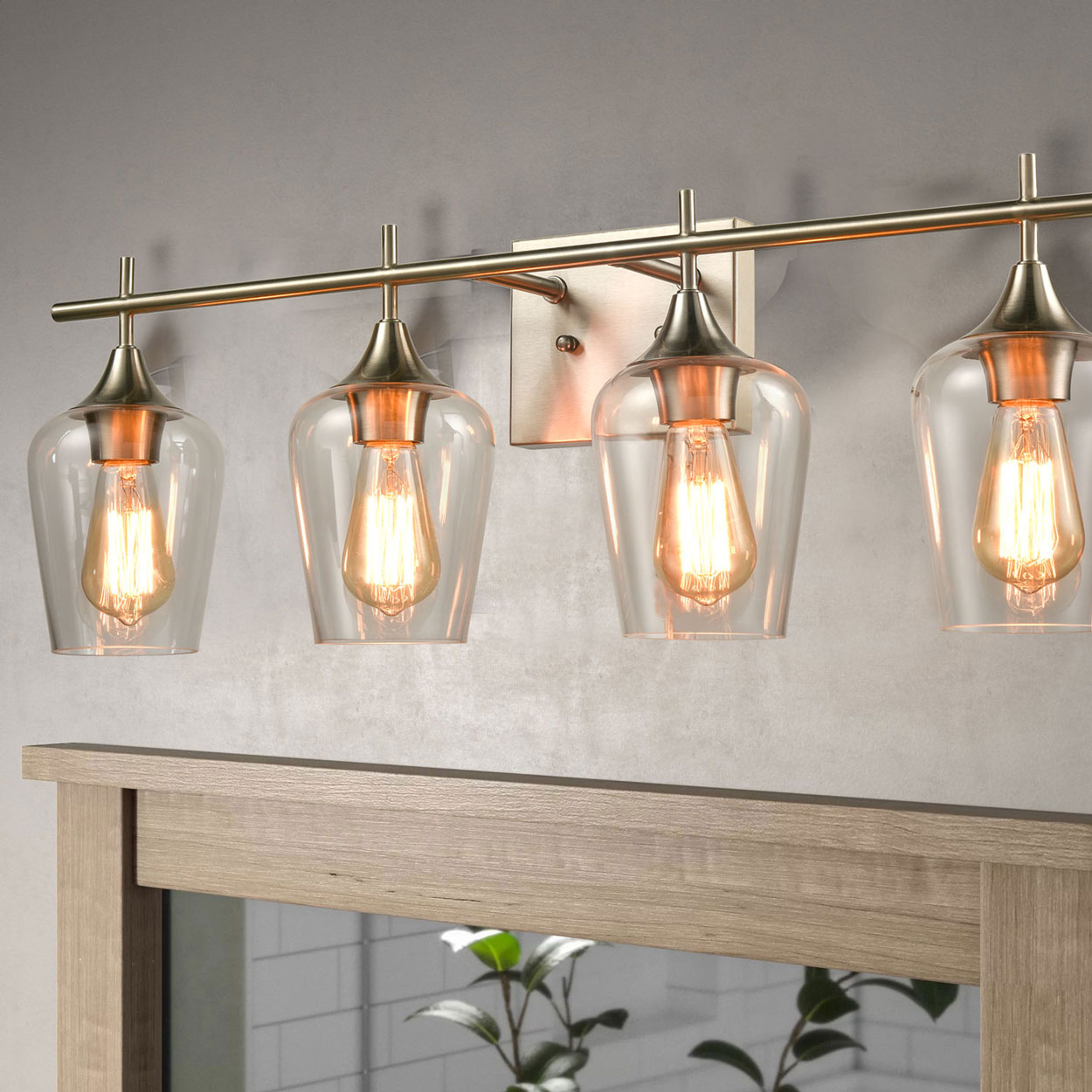 Industrial Bathroom Vanity Wall Light 4-Light Sconces ...