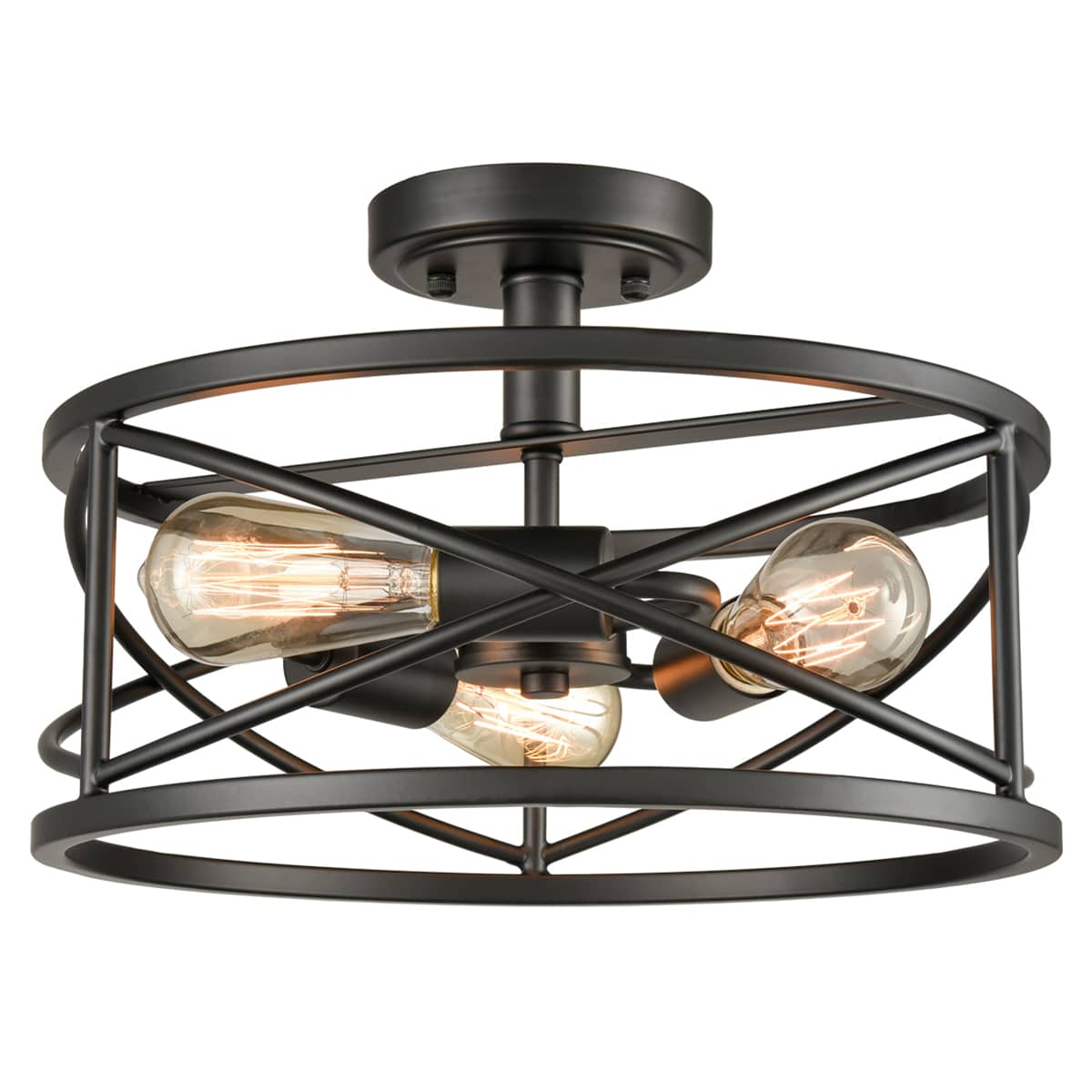 Black Semi Flush Ceiling Light : Black Metal Mesh Ceiling Light Semi