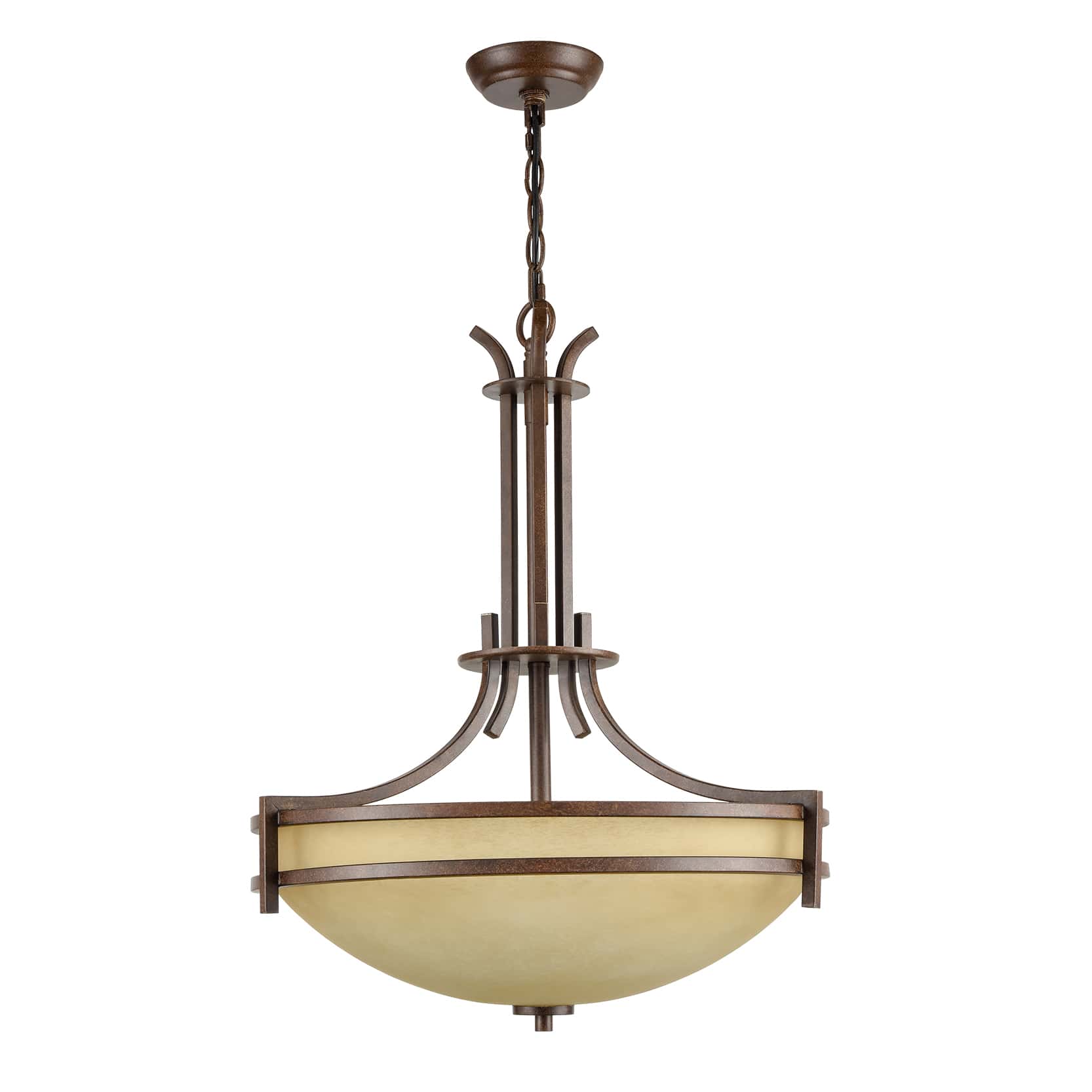 Rustic Bronze Foyer Pendant Chandelier Scavo Glass5 Lights