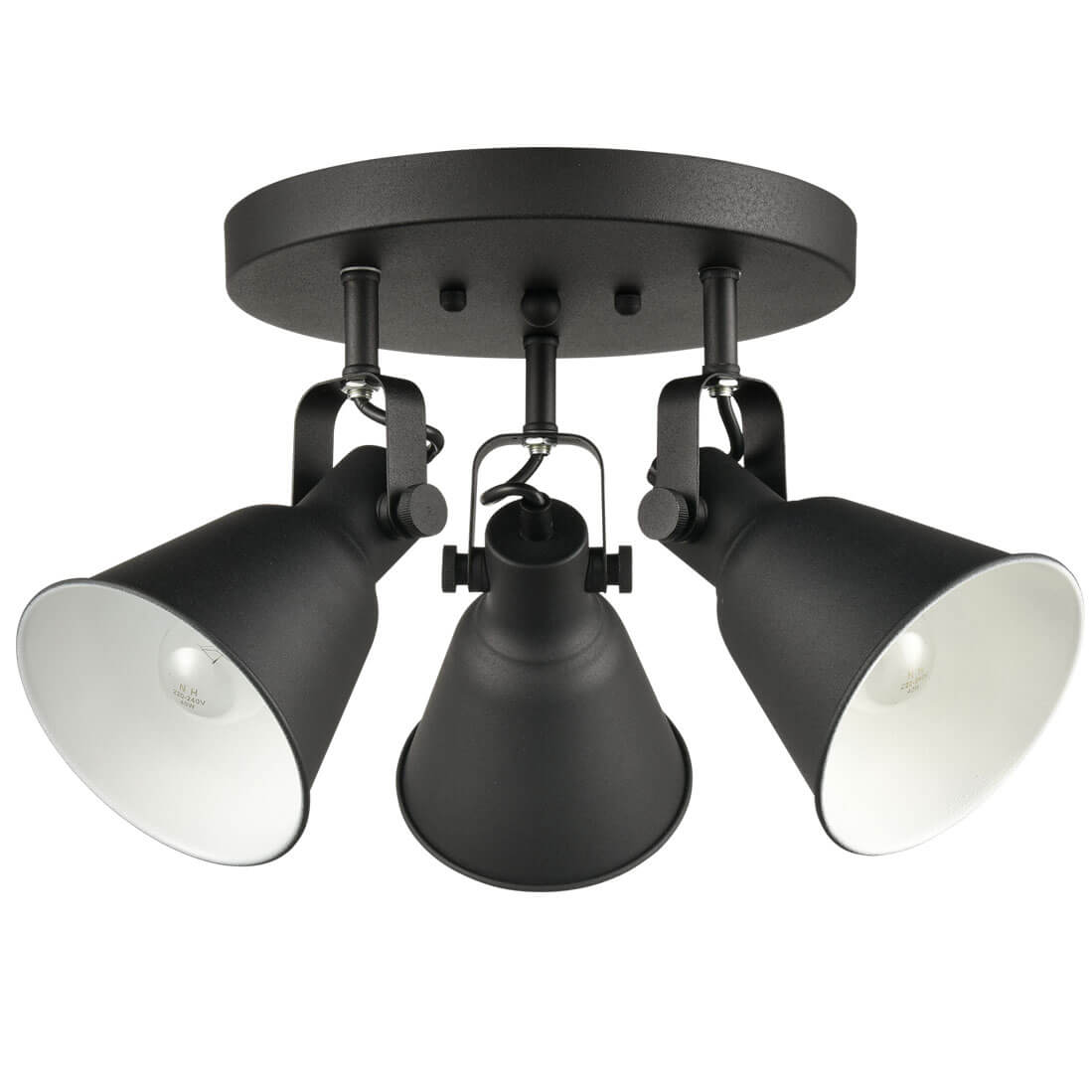 Matte Black Industrial Metal MultiDirectional Ceiling Lights Claxy