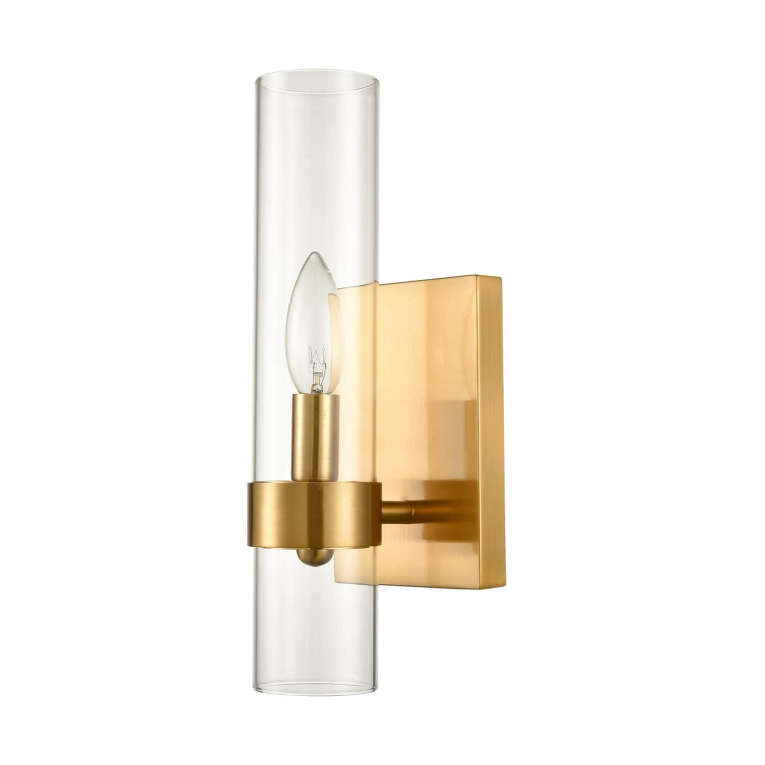 Brushed Gold Glass Shade Wall Sconce 1 Light Claxy