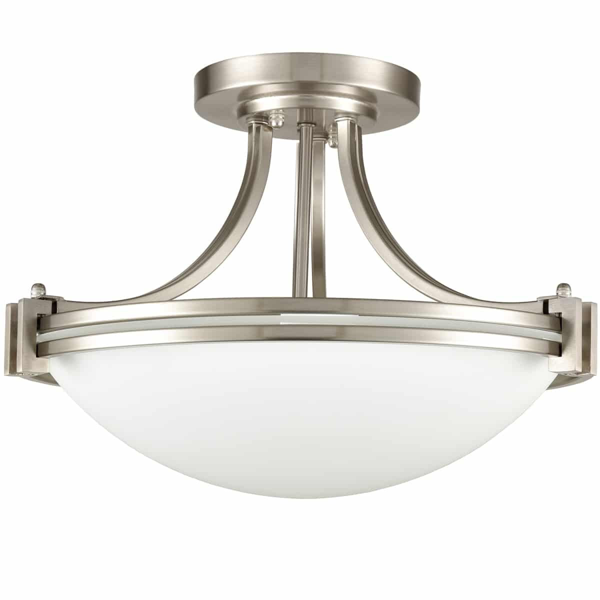Brushed Nickel Glass Ceiling Light Claxy