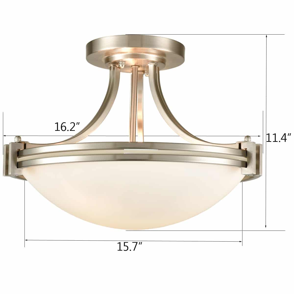 Brushed Nickel Glass Ceiling Light Claxy