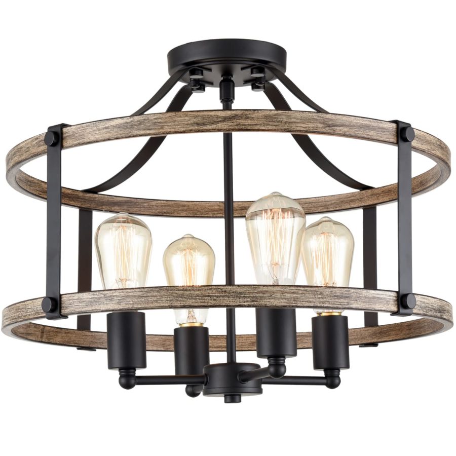 Farmhouse Semiflush Mount Ceiling Chandelier Claxy
