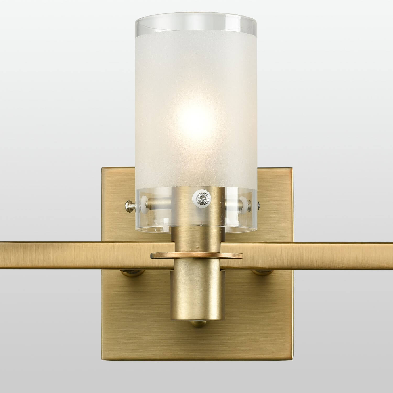Brass Bathroom Vanity Light Fixture with Frosted Glass