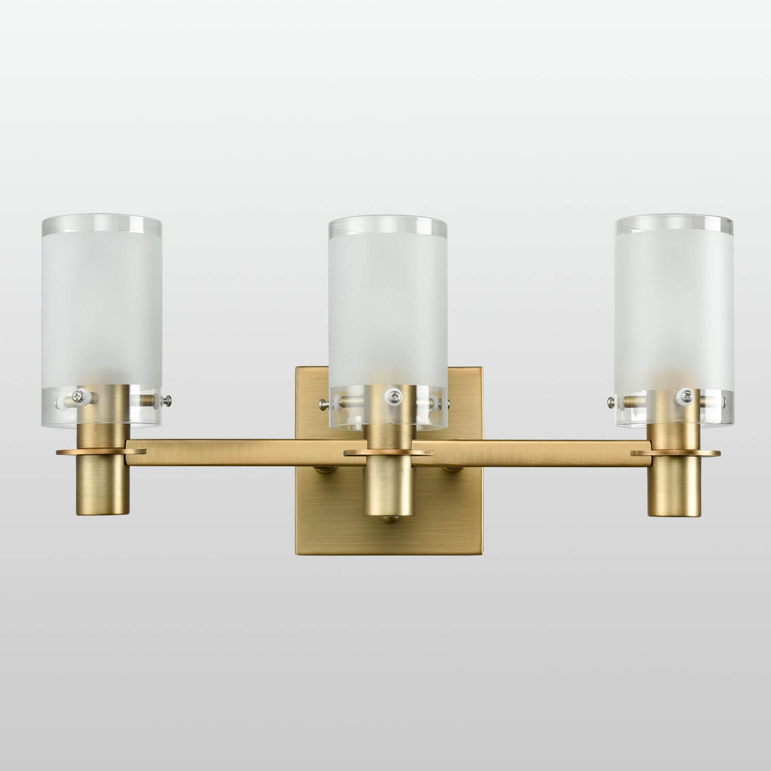 Brass Bathroom Vanity Light Fixture with Frosted Glass