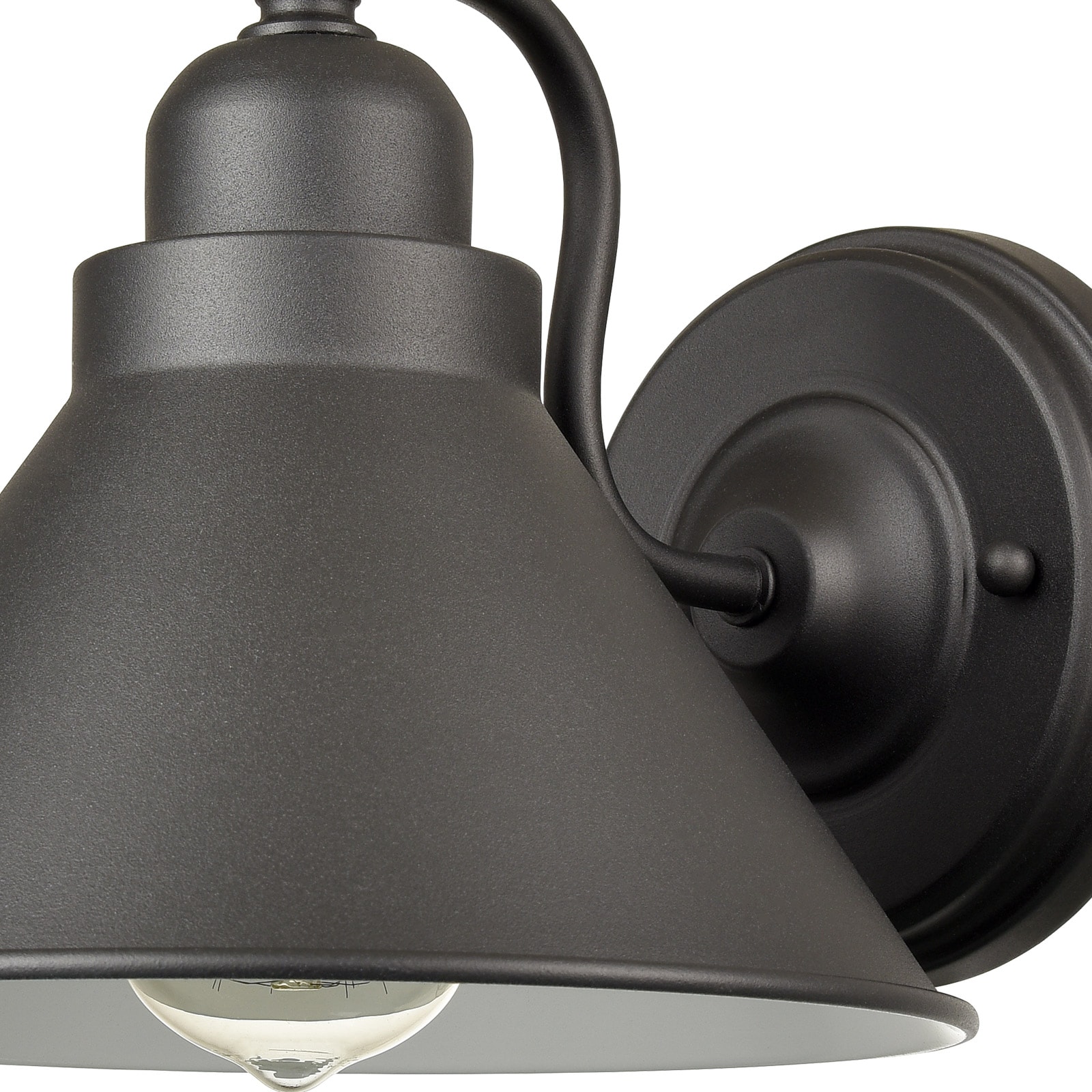 Matte Black Metal Industrial Wall Sconce 1 Light Claxy