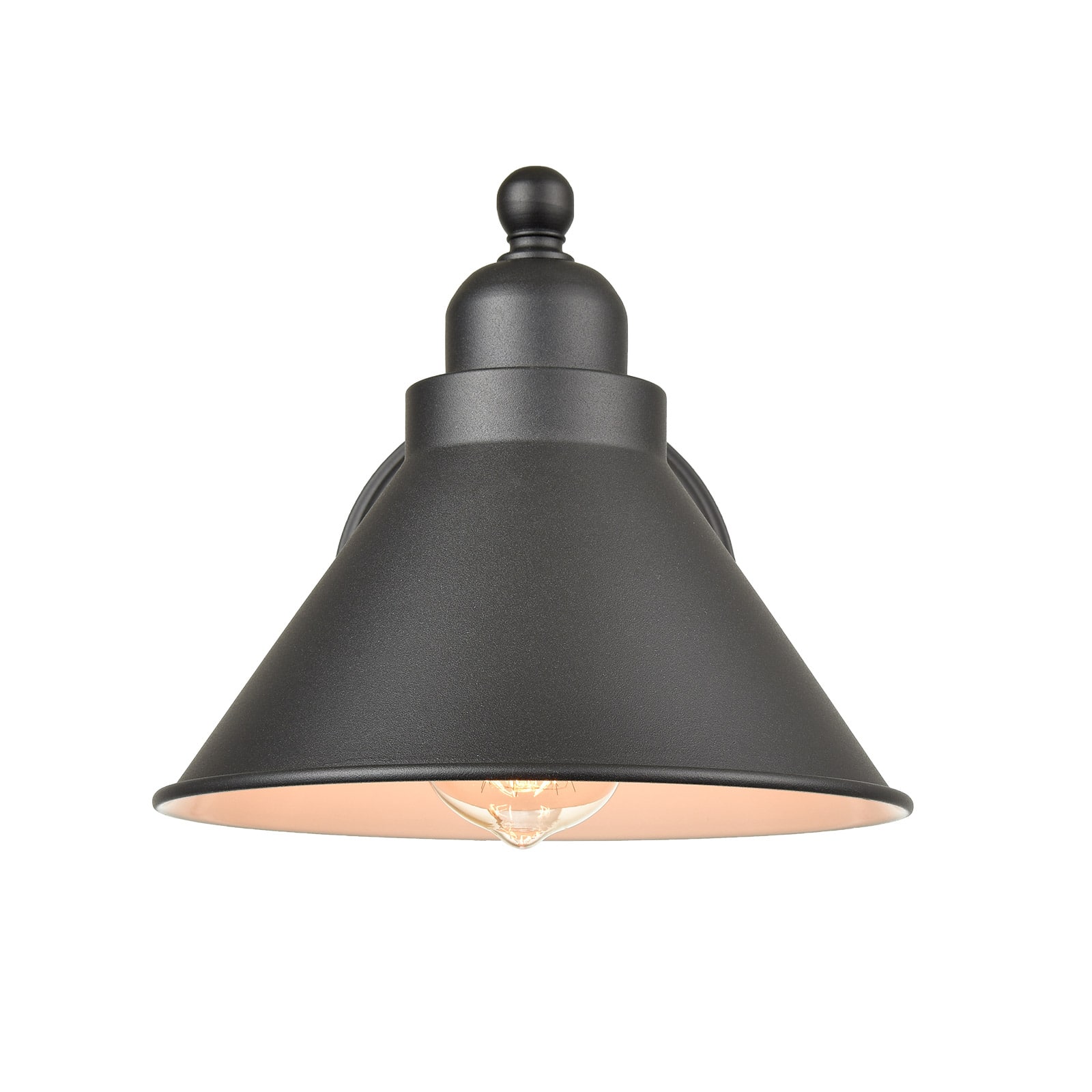 Matte Black Metal Industrial Wall Sconce 1 Light Claxy