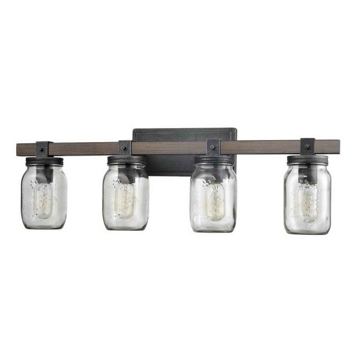 Vintage Mason Jar Bathroom Vanity Lighting 4-Lights