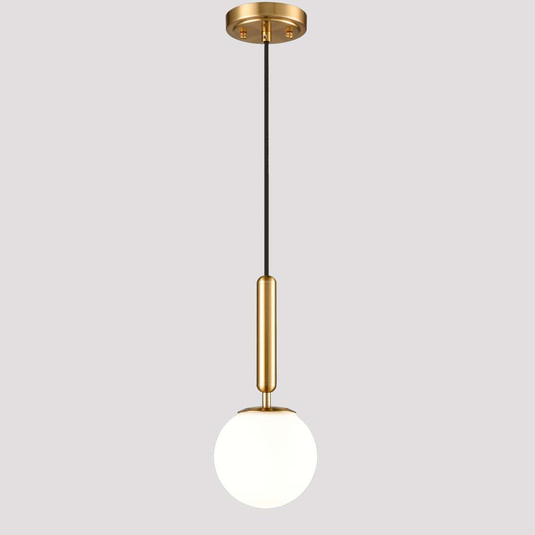 Gold Finish Mid Century Modern Globe Pendant Light | Claxy