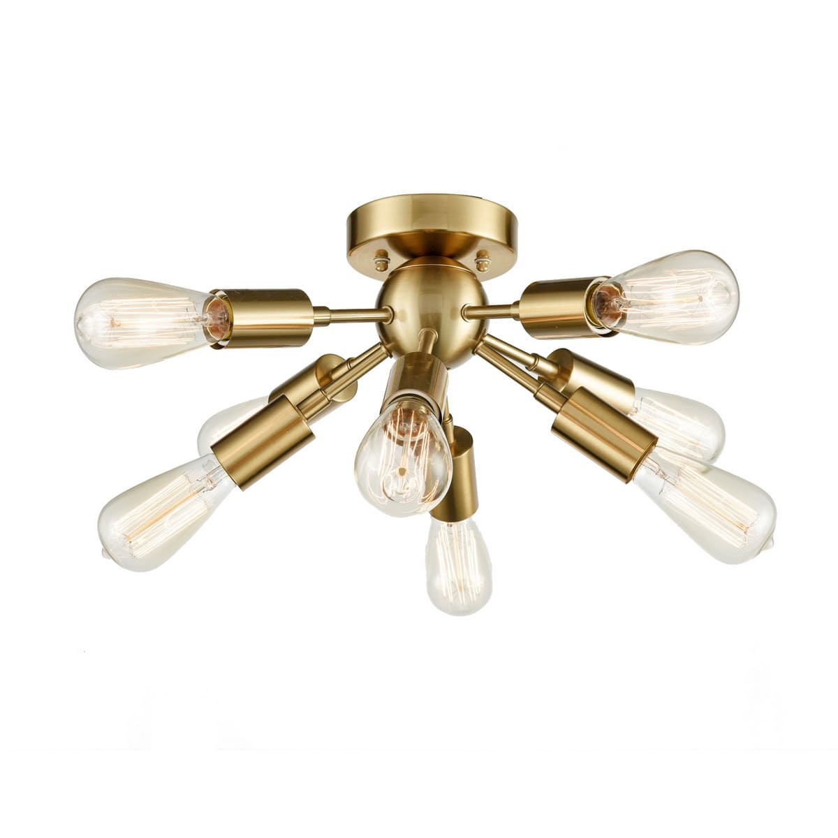 Modern Brass Sputnik Flush Mount Ceiling Fixture 8 Lights Claxy