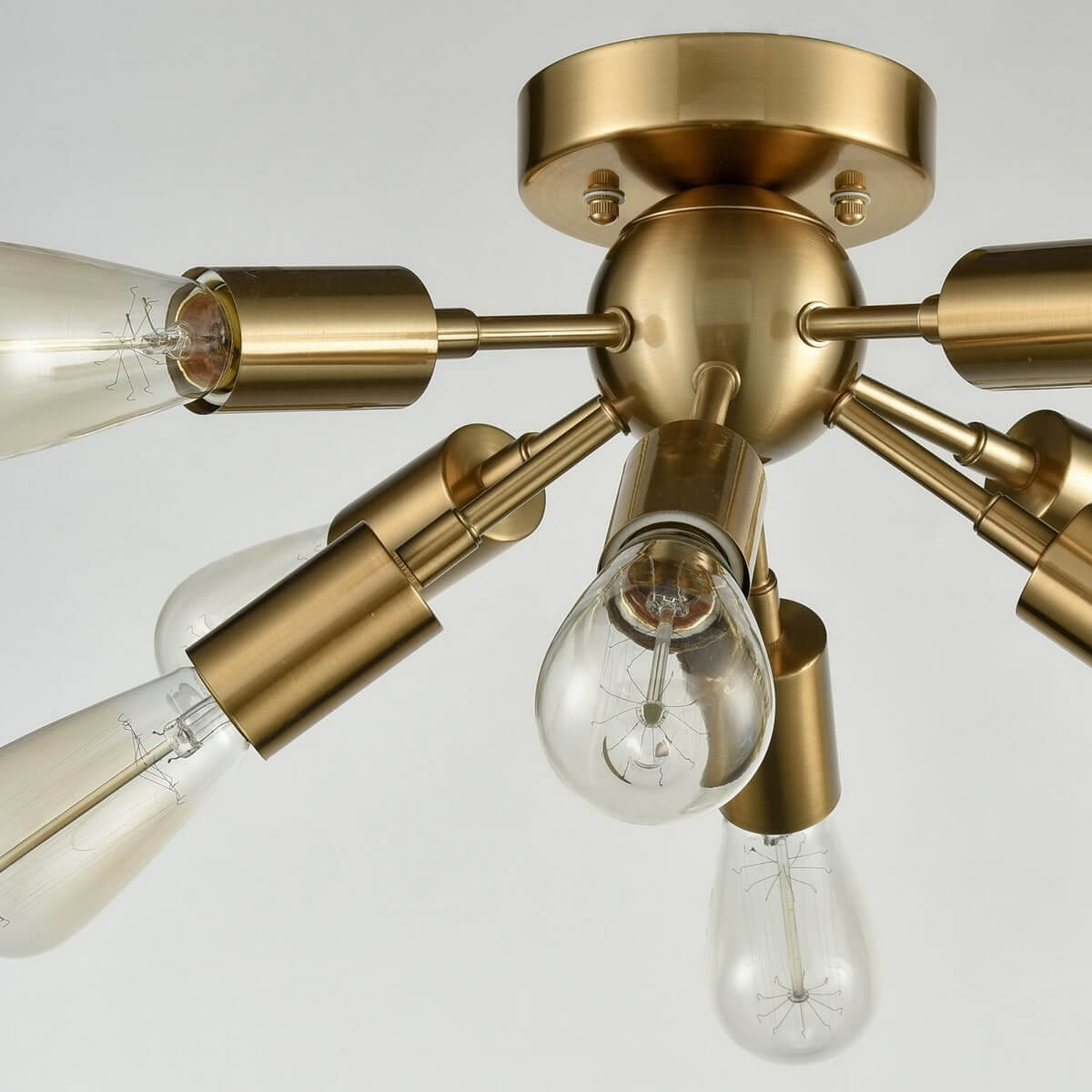 Modern Brass Sputnik Ceiling Light 8-light Flush Mount Fixture