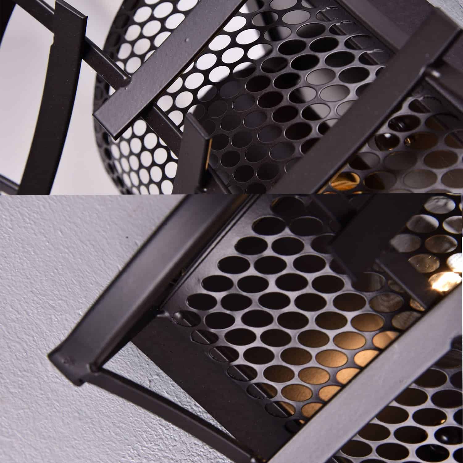 Industrial Wall Sconce with Metal Cage Shade Bronze Fixture