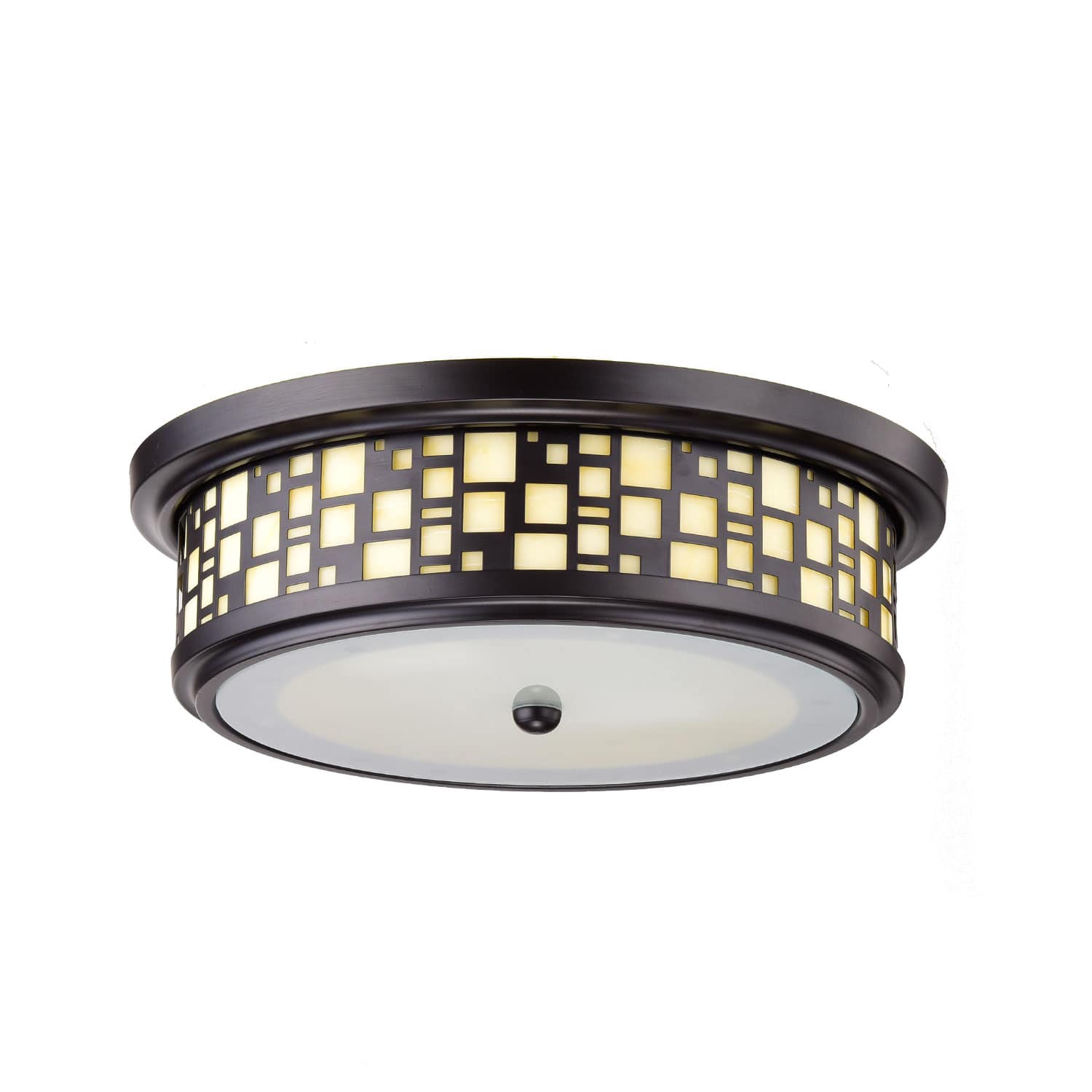 Resin Drum Shade Flush Mount Ceiling Lights with Frosted Glass Claxy