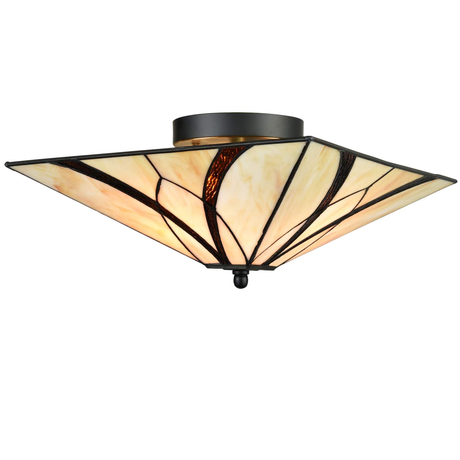 Tiffany Brass Antique Semiflush Mount Ceiling Lights Claxy