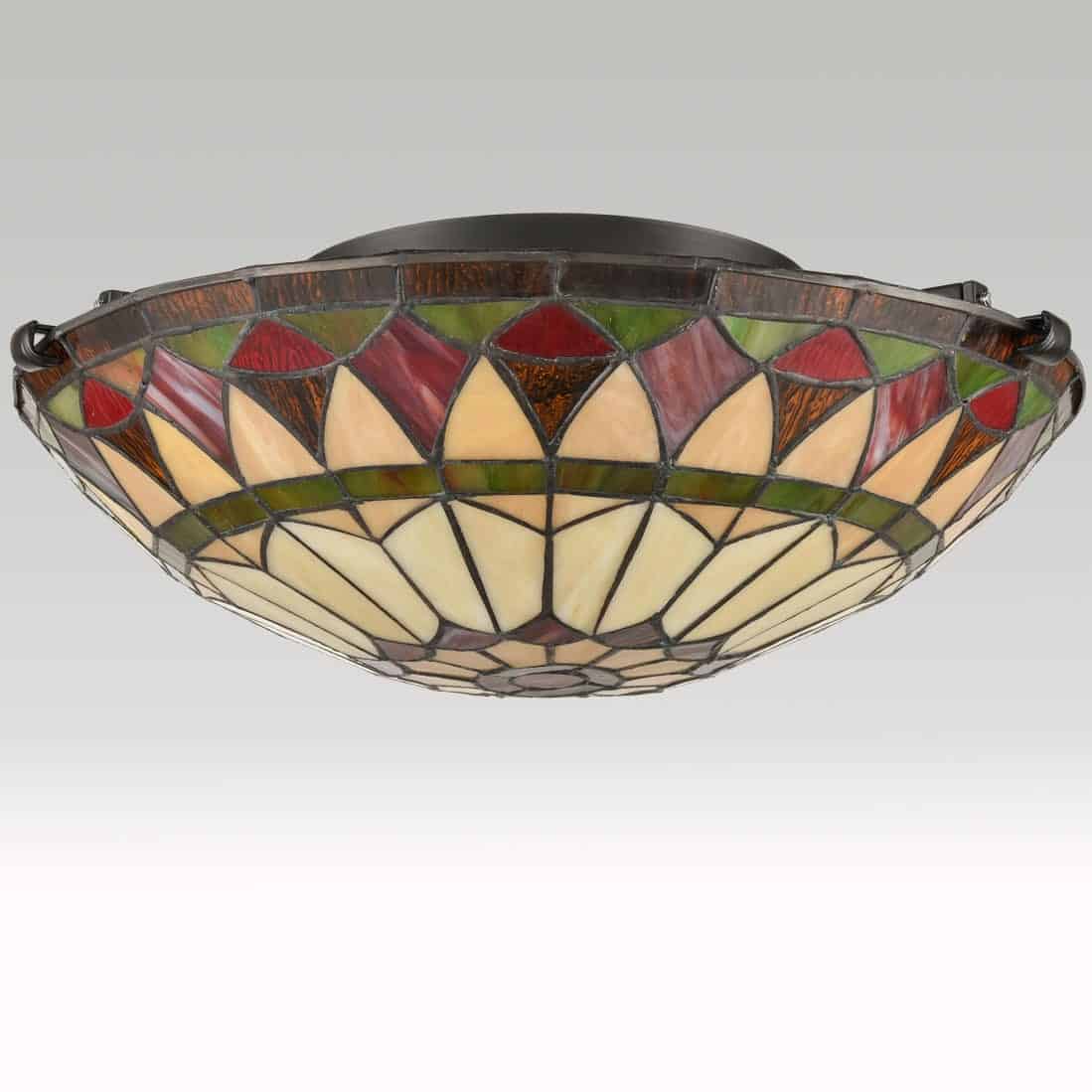 Colorful Tiffany Stained Glass Semiflush Ceiling Light Claxy