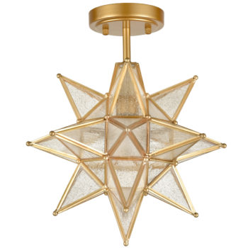 Gold Star Ceiling Light Modern Brass Flush Mount Lights 3