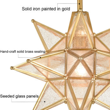 Gold Star Ceiling Light Modern Brass Flush Mount Lights 5
