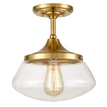 Modern Brass Semi Flush Mount Ceiling Light Fixture