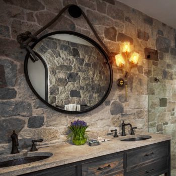 Modern Clear Glass Wall Sconces Brass Bathroom Vanity Lighting