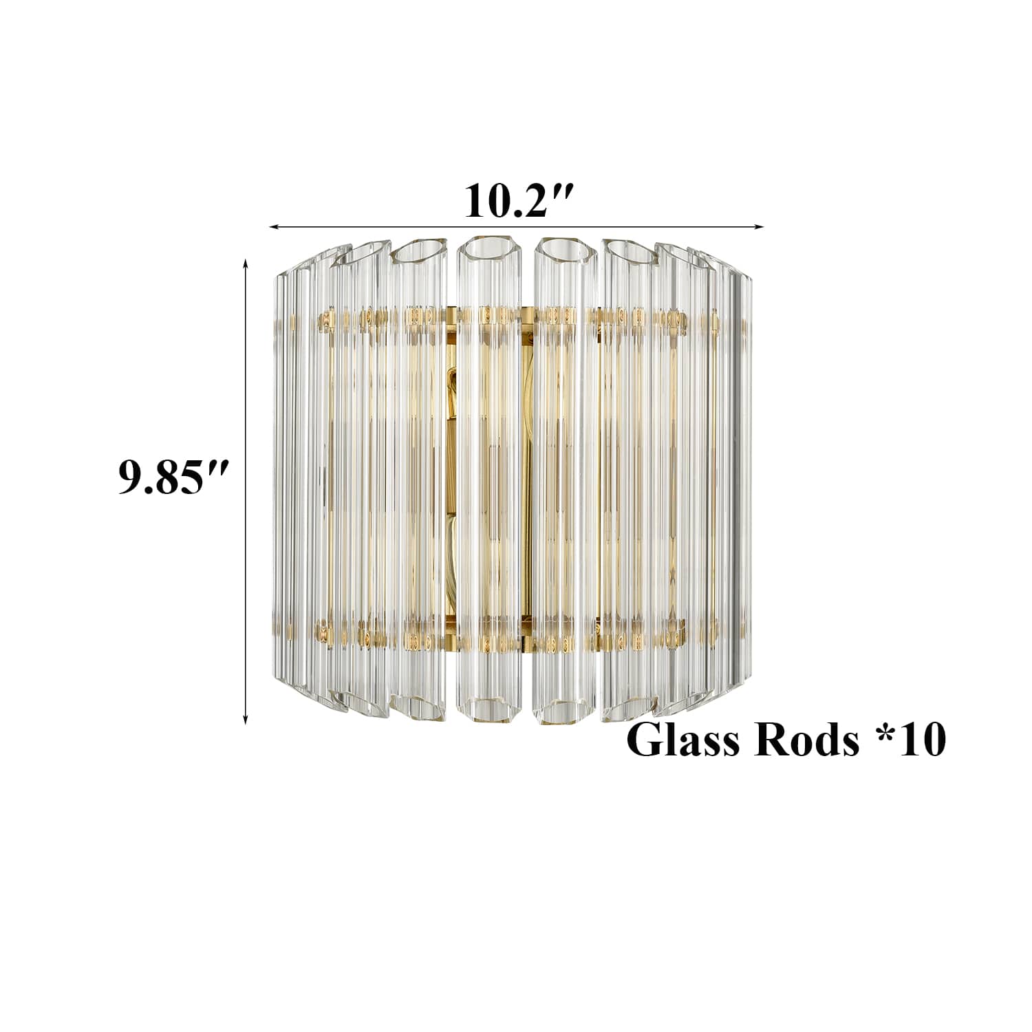 Modern Glass Rod Wall Sconce Brass Mid Century Art Deco