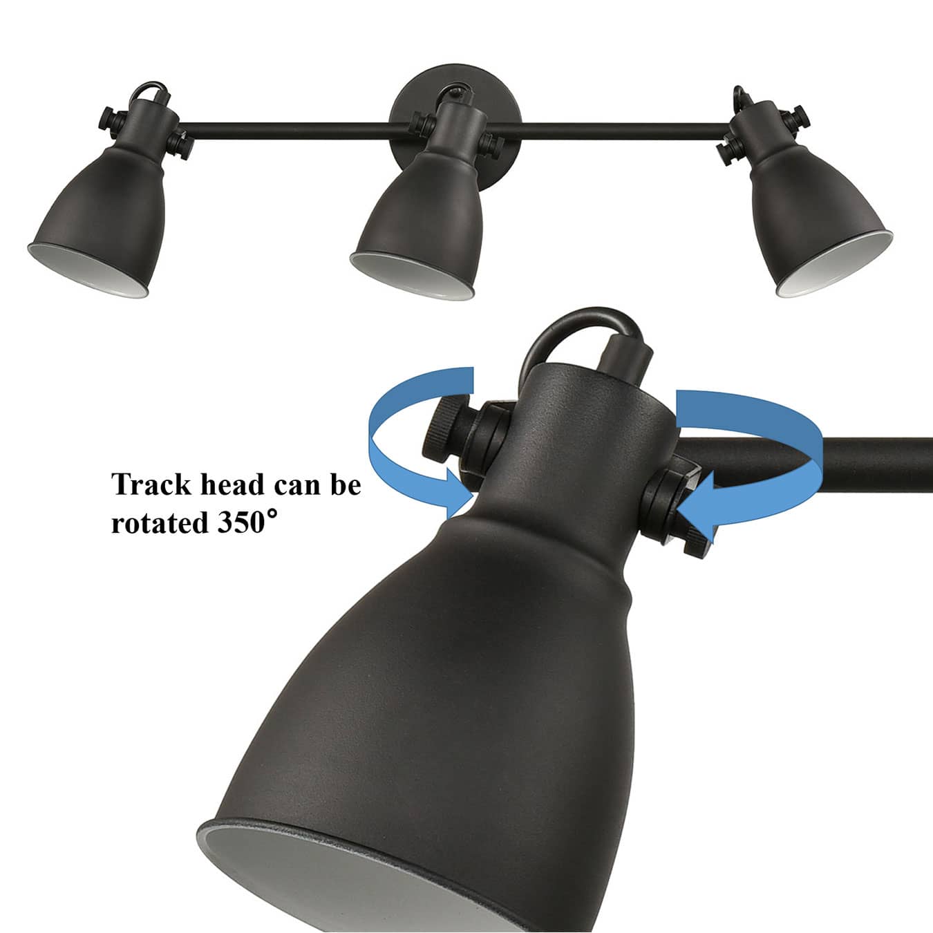 Black Industrial Ceiling Track Ligthing adjustable Claxy