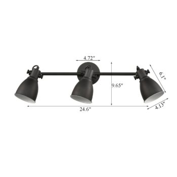 Black Wall Mounted Ceiling Tracking Lighting Industrial Style