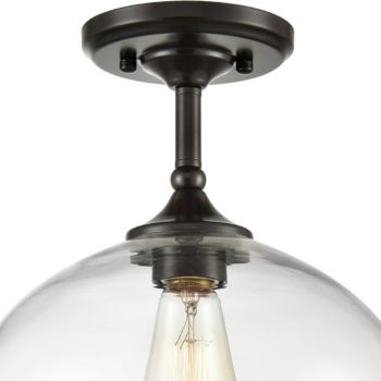 Contemporary Globe Glass Ceiling Light Oil Rubbed Bronze Finish
