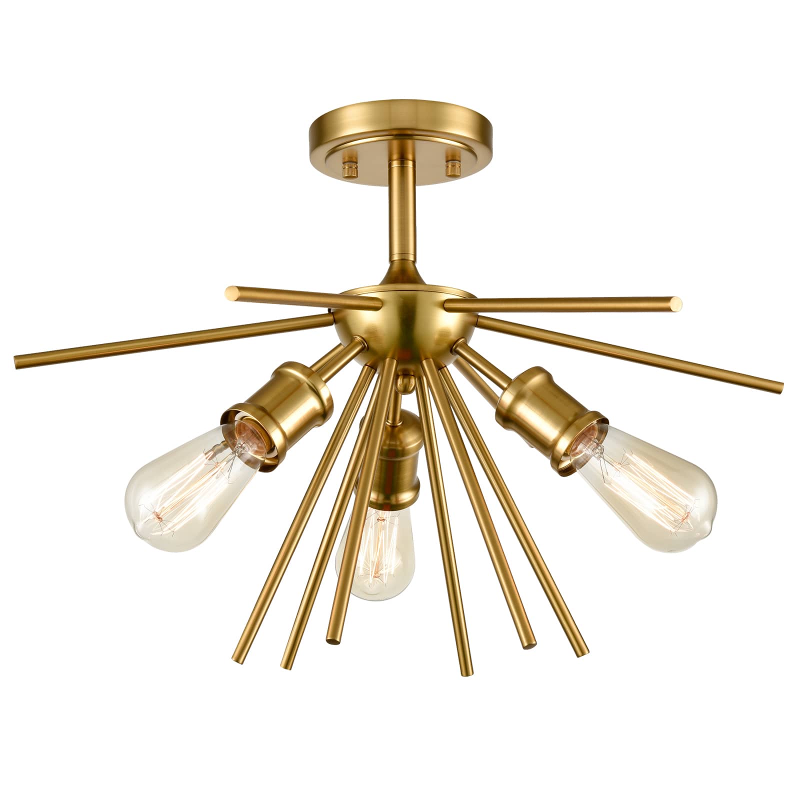 Golden Bronze Vintage Sputnik Semi-flush Ceiling Light|Claxy