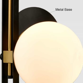 Mid-Century Wall Light 2-Light Opal Globe Glass Shade