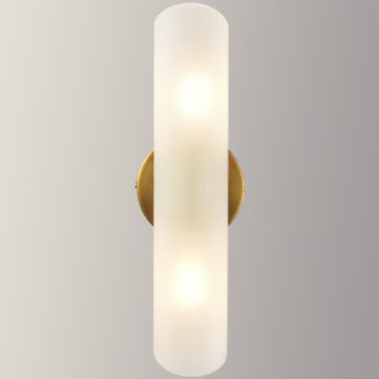 Modern Brass 2-Light Cylinder Sconce Lighting Set of 2
