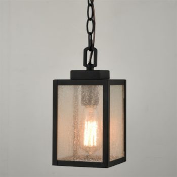 Seeded Glass Outdoor Porch Lantern Ceiling Hanging Fixture