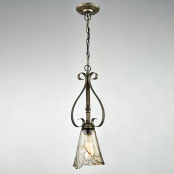 Vintage Glass Pendant Light Mini Kitchen Light with Amber Glass