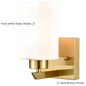 set of 2 brass gold wall sconce for bathroom
