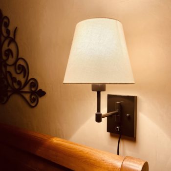 2 Pack Plug in Wall Lights Fabric Swing Arm Wall Lamps