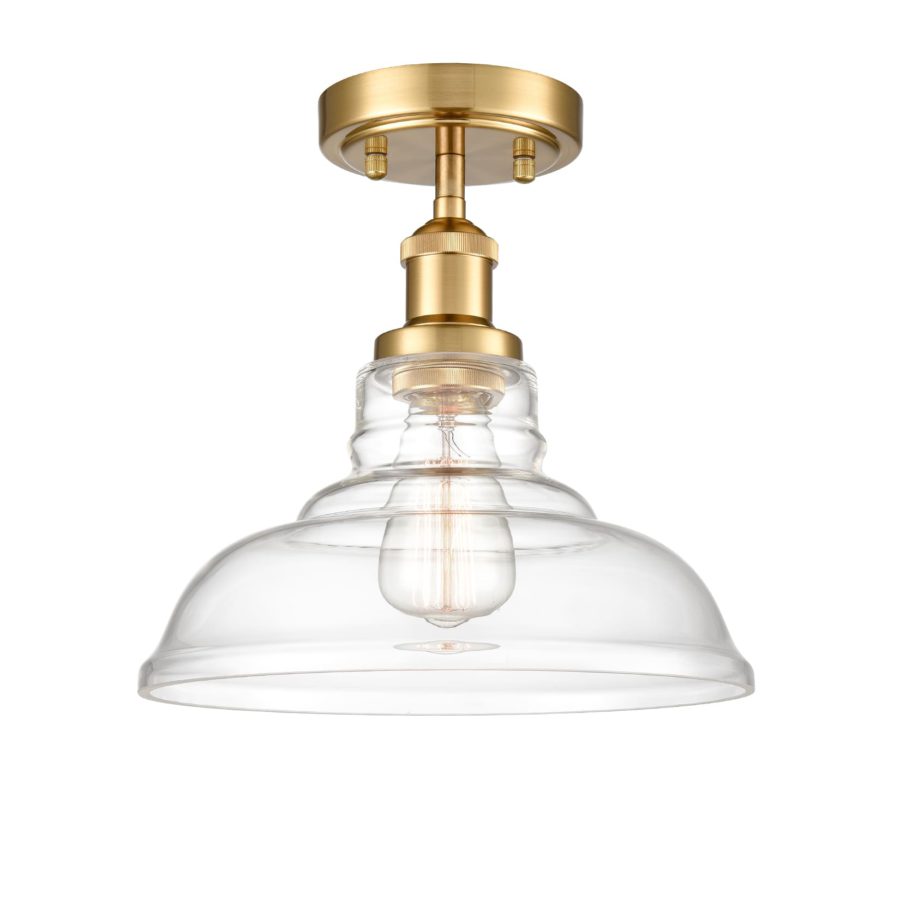 Brass Modern Glass Ceiling Light Dome Shade Kitchen Lamp
