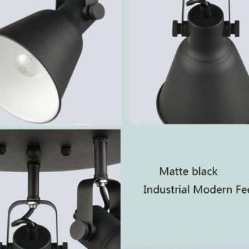 Industrial Metal Multi-Directional Ceiling Lights Matte Black