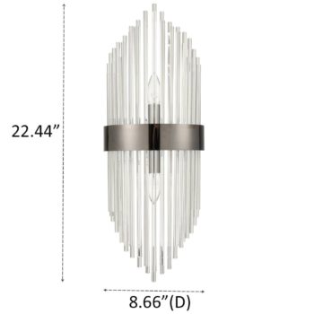 Mid-Century Elegant Glass Rod Wall Sconces Lighting Set of 2