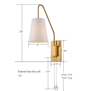 Modern Brass Wall Lamps Set of 2 Plug-In Wall Lights