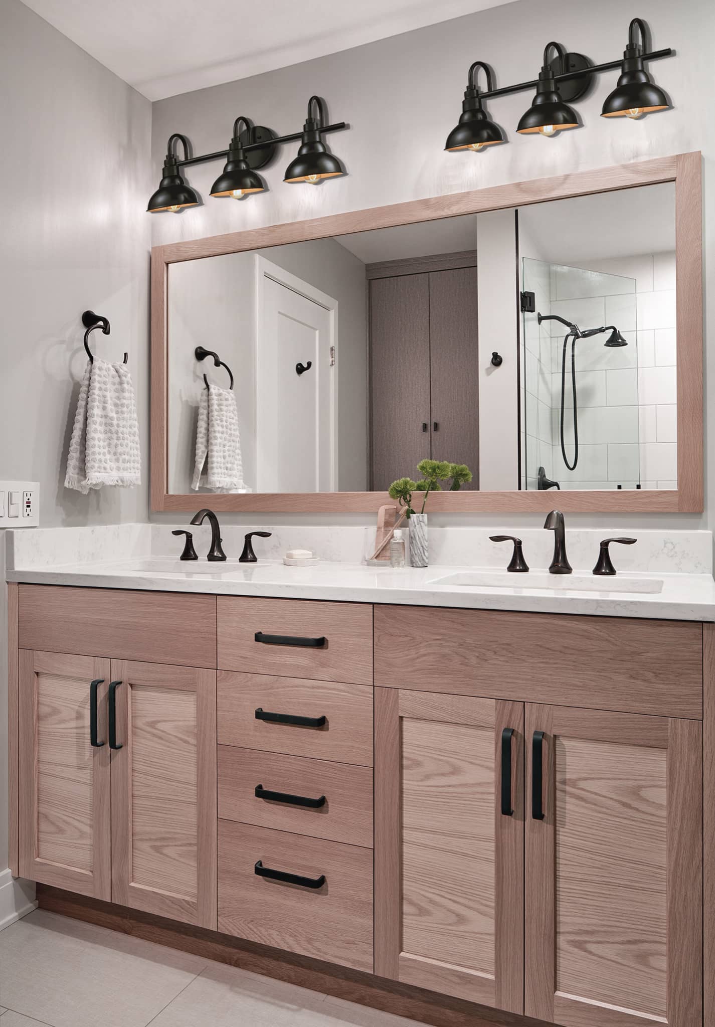 Industrial Bathroom Bathroom Set Pendant Shade Light Cage Light Fixture ESPRESSO Mirror And Light Set Large Wall Mirror Rustic Decor