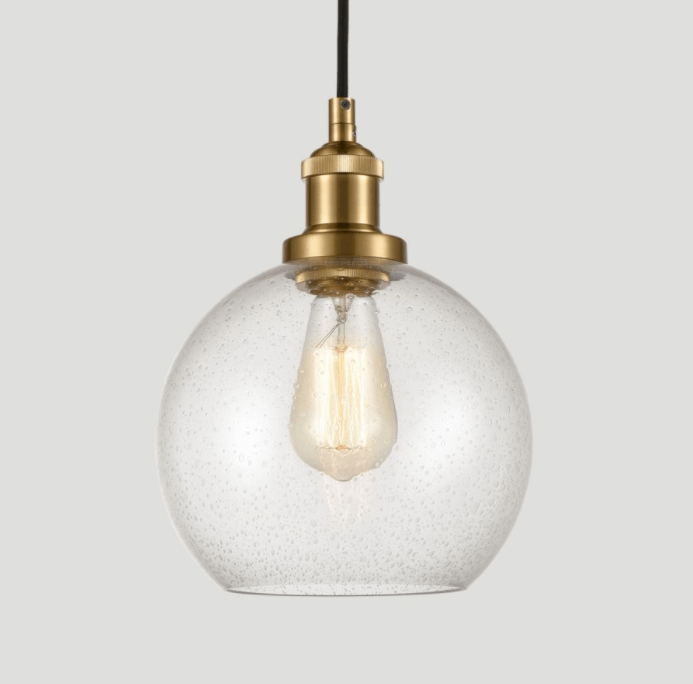 Glass Pendant Lights with Golden Finish